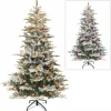 Puleo International 7.5' Pre-Lit Flocked Aspen Fir Tree Sale