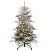 Puleo International 4.5' Pre-Lit Slim Flock Aspen Fir Christmas Tree Clearance