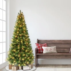 Puleo International 6.5' Pre-Lit Virginia Pine Tree Clearance