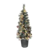 Puleo International 4.5' Pre-Lit Potted Glitter Premium Pine Tree Online