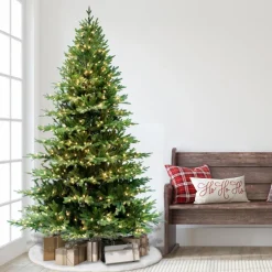 Puleo International 7.5' Pre-Lit Balsam Fir Christmas Tree Sale