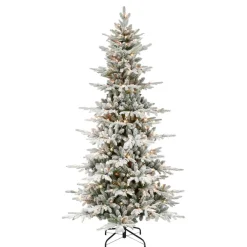 Puelo International Puleo International 7.5' Pre-Lit Slim Flocked Utah Fir Tree Clearance