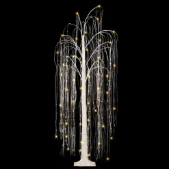 Puleo International 6' Pre-Lit Outdoor Willow Tree W/ 360 Led Lights New