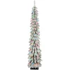 Puelo International Puleo International 6' Pre-Lit Flocked Pencil Tree 100 Colored Lights