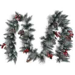 Puleo International 9' Sterling Pine Garland With Silver Glitter Online