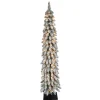 Puleo International Puleo Intl. 5' Pre-Lit Flocked Pencil Alpine Artificial Christmas Tree Clearance