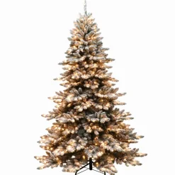 Puleo International Puleo Intl. 6.5' Pre-Lit Royal Majestic Spruce Green Tree Flocked Tree Online