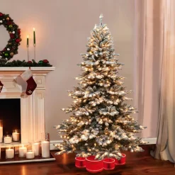 Puleo International Puleo Intl. 6.5' Pre-Lit Royal Majestic Spruce Green Tree Flocked Tree Online