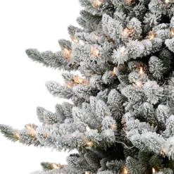 Puleo International Puleo Intl. 6.5' Pre-Lit Royal Majestic Spruce Green Tree Flocked Tree Online