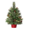 Puleo International Puleo Intl. Pre-Lit 2' Table Top Artificial Christmas Tree In Red Base Clearance