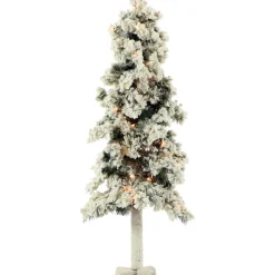 Almo Set Of 3 Snowy Alpine Trees With Clear Lights (2-Ft. 3-Ft. 4-Ft.) Discount