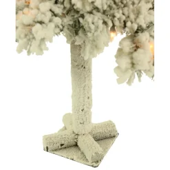 Fraiser Hill Farms Set Of Snowy Alpine Trees With Clear Lights New