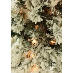 Fraiser Hill Farms Set Of Snowy Alpine Trees With Clear Lights New
