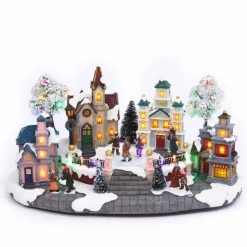 Gerson The Company 15.35" Electric Lighted Musical Holiday Village Online