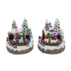 Gerson The Company 7.5" 2-Pack Musical Village W/ Moving Train & Timer