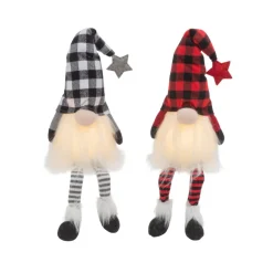 Gerson The Company 2-Pack 26.7"H B/O Lighted Plush Holiday Gnomes