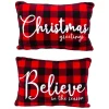 Gerson The Company 2Pk 20"L Fabric Embroidered Holiday Design Pillow New
