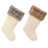 Gerson The Company 2Pk 21"L Knit Fabric Stocking W/ Faux Fur Cuff Online