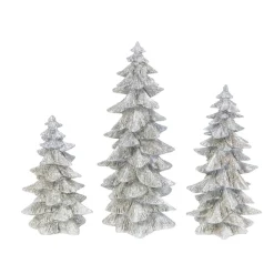 Gerson The Company Set Of 3 Resin Silver Glitter Trees Sale