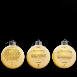 Thomas Kinkade 3-Piece Led Ornaments With Gift Bags New