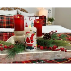 Unmatched 6" 3D Flame Santa Candle Outlet