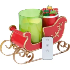 Unmatched Led Sleigh Candle Holder With Flameless Candle New