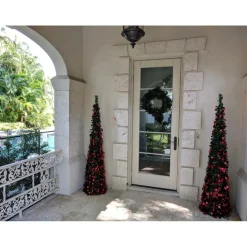 Winter Lane 6' Illuminated Slim Pop-Up Holiday Tree