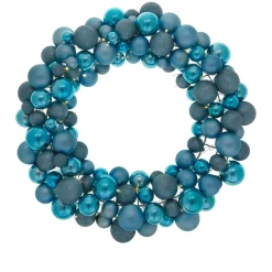 Winter Lane 24" Lighted 60-Led Ornament Wreath With 6-Hour Timer Blue Sale