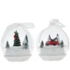 Winter Lane 2 Tabletop Musical Led Ornaments W/Rotating Scene & Timer