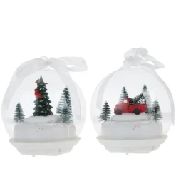 Winter Lane 2 Tabletop Musical Led Ornaments W/Rotating Scene & Timer
