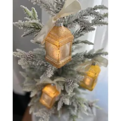 Winter Lane Mini Lantern Glass Ornaments With Gift Bags - Set Of 3 Hot