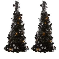 Winter Lane 2-Pack 2' Pop-Up Tinsel Holiday Trees Hot