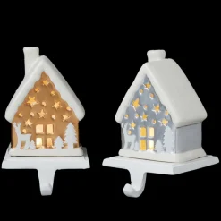 Winter Lane 2-Pack Handpainted 2-In-1 Removable House Stocking Holders