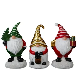Winter Lane Set Of 3 Led Holiday Gnomes With 4-Hour Timers Online