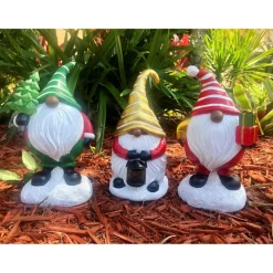 Winter Lane Set Of 3 Led Holiday Gnomes With 4-Hour Timers Online