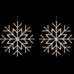 Winter Lane Set Of 2 Twinkle Snowflakes With 6-Hour Timer Best